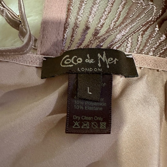 Coco de Mer Athena Cutout Embroidered Tulle and Satin Bodysuit - Picture 8 of 9